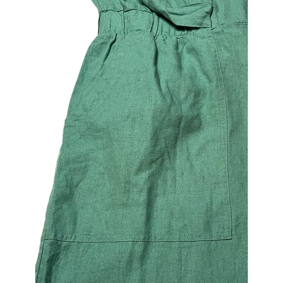 Universal Thread ½ button front green linen blend jumpsuit NWT junior’s size 17 - Picture 8 of 12